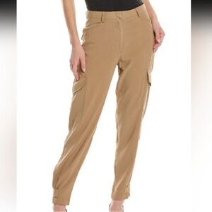 Max Studio Women Size 14 Khaki Casual Loose Fit Jogger Cargo Ankle Pants NWT